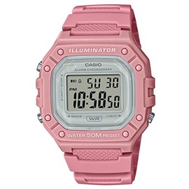 Casio W-218HC Dull Color, Smoky Color, Nuance Color, Thin, Lightweight, Waterproof, Square, Digital, Square, Men's, Women's, Kids, Cheap Casio, dull pink, Retro
