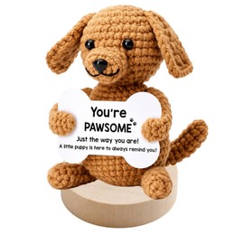2PCS Positive Crochet Animals, Dog Ornaments For Home Office Decor Present