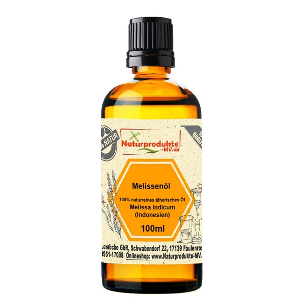 Melissa Oil (100 ml) 100% Pure Natural Balm Essential Oil