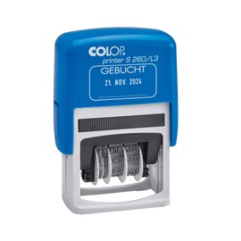 Colop 105654 Date Stamp Printer S260 Booked Print Blue/Red