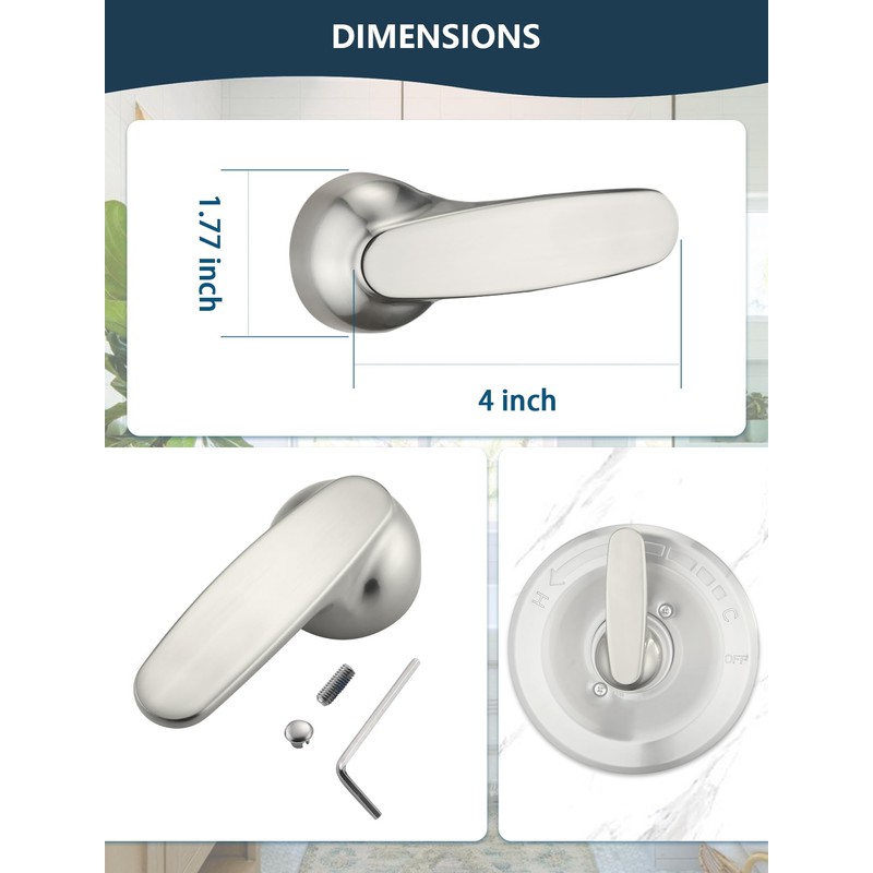 DLymtrx Replacement Metal Lever Handle for Delta H79 1300/1400 Series