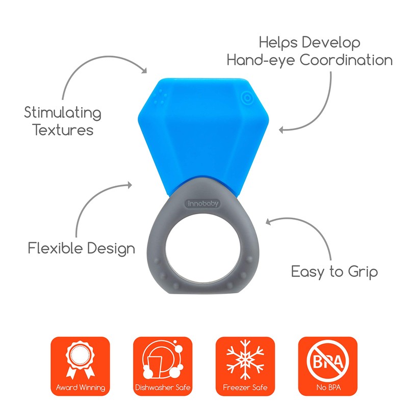 INNOBABY TEETHIN' Smart Birthstone Ring TEETHER - December (Blue Topaz)