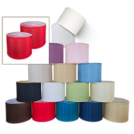 RDI Lampshades Set of 2 Drum Lamp Shade, Medium Fabric Lampshade, 13 x 13 x 10 in (Top x Bottom x Height), Red - Pack of 2, Easy Assembly Required