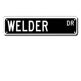 ERMUHEY Welder Dr Street Sign, Welder Gift, Welder Wall Decor for Home/Office/construction Site/Man Cave Plaque Quality Metal Sign ​16x4 Inch