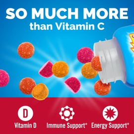 Emergen-C Kidz Vitamin C Immune Support Gummies Fun-Tastic Fruit 44CT includes Zinc, Manganese, B Vitamins and Vitamin D for Back to School Essentials