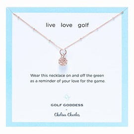 Chelsea Charles Golf Ball Charm Necklace - Rose Gold