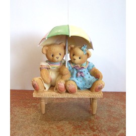 Cherished Teddies Carter and Elsie Friendship Figurine Set, Brown, Multicolored