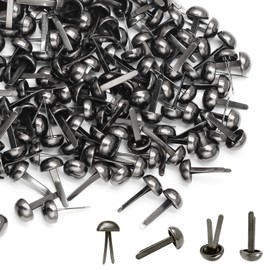 Coufce 500 Pcs 8 x 15mm Brads Paper Fasteners Black Tiny Brads Round Head Brads for Paper Crafts DIY Art School Projects