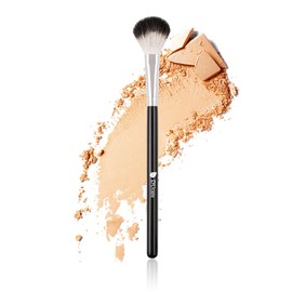 DUcare Fan Brush Highlighter Brush Fan Setting Makeup Brush Blending Helps Lock in Foundation and Concealer, 1Pcs Silvery & Black