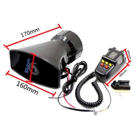 Viping Car Horn Car Siren Speaker Vehicle Horn with Mic PA System Emergency Sound Amplifier for 12V Passenger Car RV Boat Truck Lorry SUV