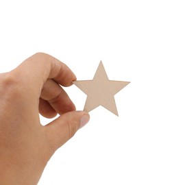 Toyvian 25 pieces wooden stars, wooden stars, wood discs for crafts and painting, DIY tree decoration, tree slices, wedding scattered decoration table decoration for Christmas tree decoration, 5 cm