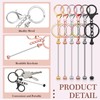Tondiamo 12 Pcs Beadable Keychains Bars Bulk Blank Beaded Metal