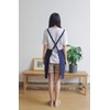 Adjustable Japanese Style Kitchen Apron Cotton Linen with 2 Pockets