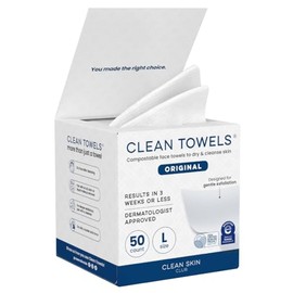 CLEAN SKIN CLUB Toallas Clean Towels® grandes de Clean Skin Club, 100% de base biológica USDA, desechables, aprobadas por la Asociación para el Eccema