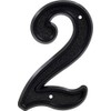 HIllman 844042 6-Inch Plastic House Number 2 , Black