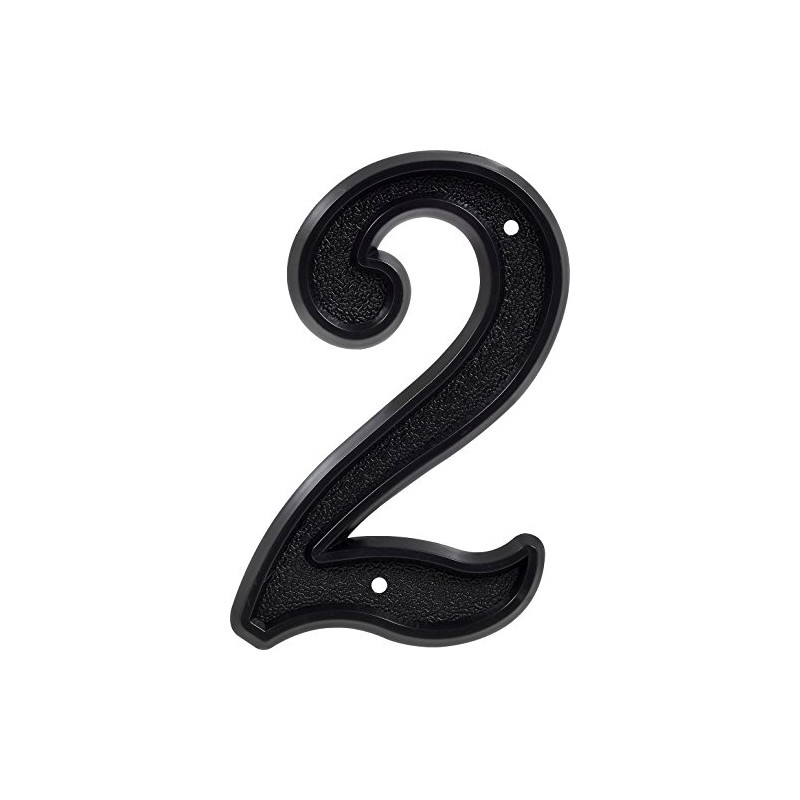 HIllman 844042 6-Inch Plastic House Number 2 , Black