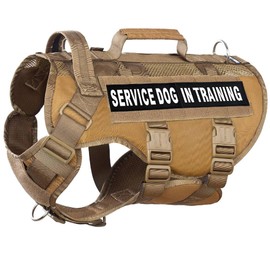 DNALLRINO No Pull Tactical Dog Harness for Medium and Large Dog, Air Mesh Dog Vest Harness, Breathable Military Dog Molle Vests with Handles, Service Dog Vest in Training for Walking Hiking