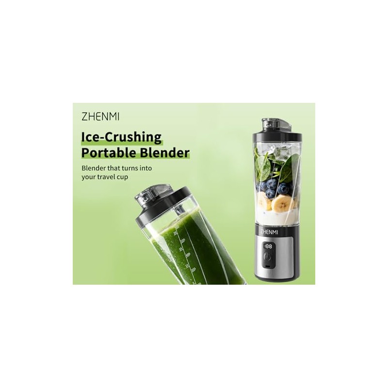 ZHENMI Portable Blender for Smoothies & Shakes - USB-C Rechargeable