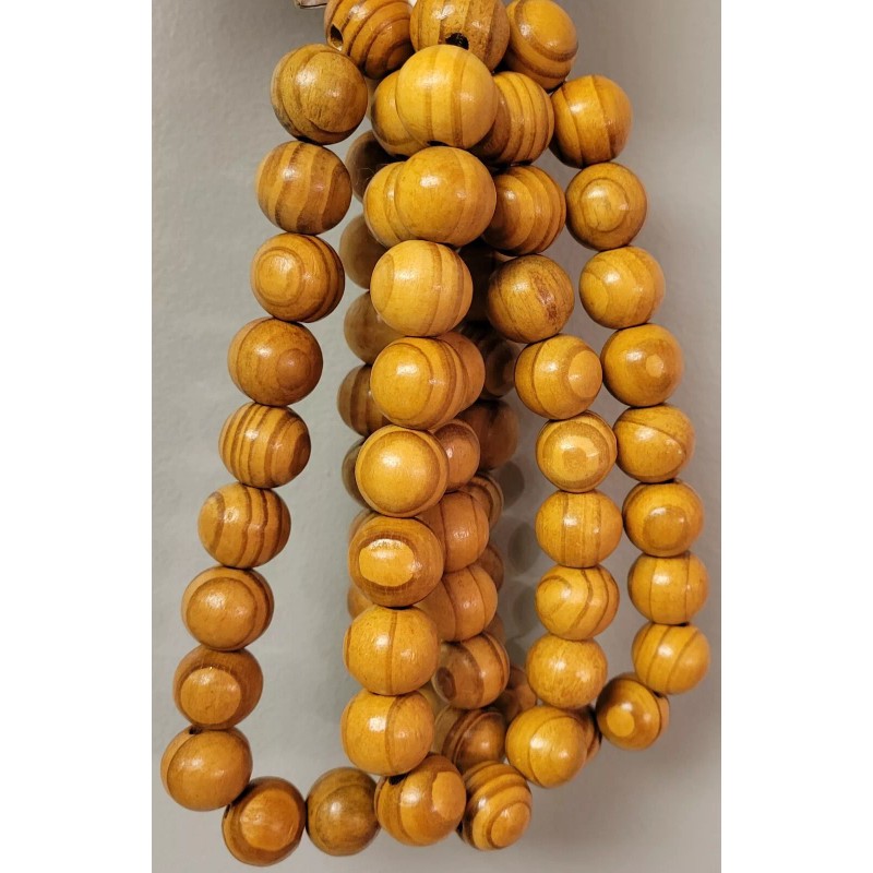Cracker Barrel Brown Wood Bead Garland 6’ Christmas Beaded Wooden