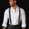 RBOCOTT Mens Grey Braces with Very Strong Metal Clips 3.8cm