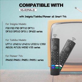 (Pack of 2) NS-RCFNA-21 Voice Replacement TV Remote Control for All Insignia/Toshiba/Pioneer Smart TVs