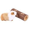 Fdit Natural Wooden Animal Tunnel Exercise Tube Chew Toy for