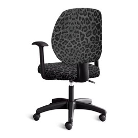Talayituse Black Leopard Print Computer Office Chair Cover, Stretchable Universal Chair Covers Rotating Chair Slipcover