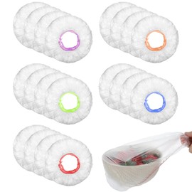 200Pcs Clear Plastic Bowl Covers Elastic Reusable, Transparent Plastic Food Covers with Elastic, Bowl Cover Elastics for Bread Proofing, Universal Kitchen Food Storage Wrap Cover for Leftovers