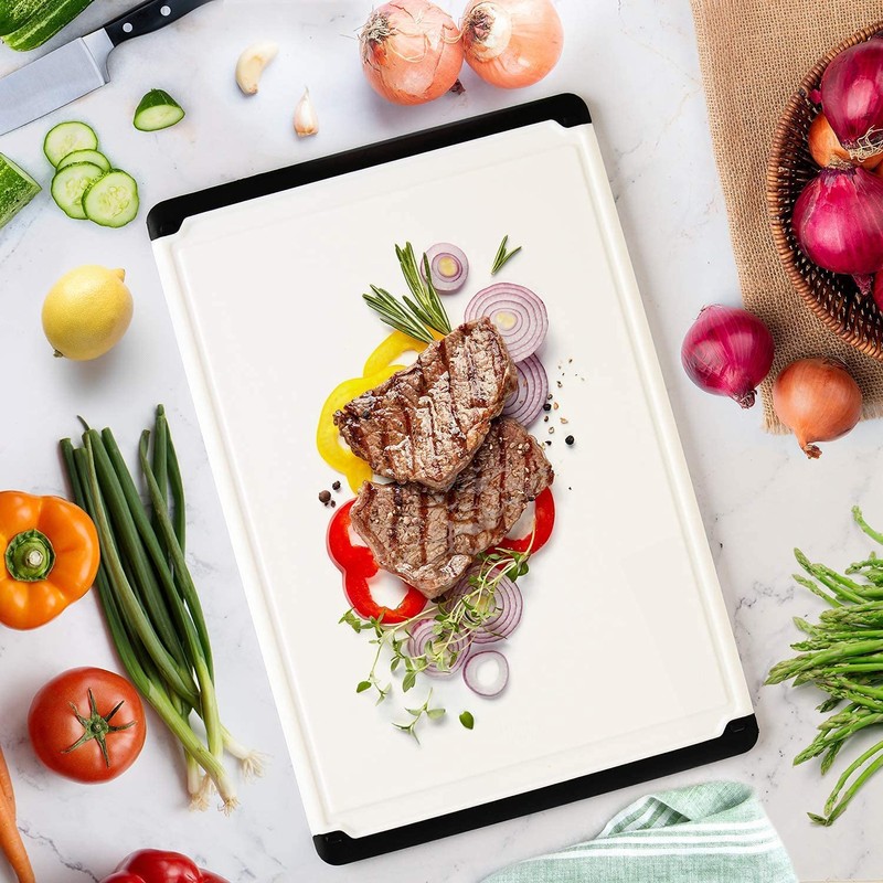 Large Cutting Board for Kitchen - 18x12 Inch Plastic Cutting