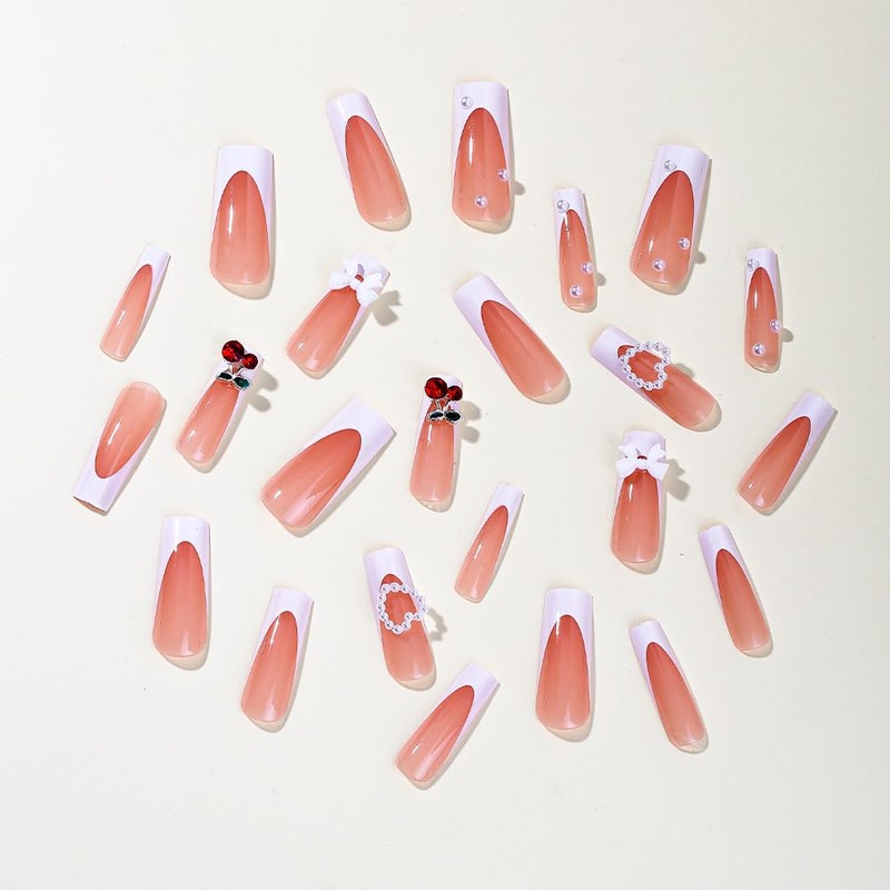 Handmade Nail Tip, Ribbon, 3D Nail Art, False Nail Design,