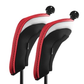 Andux Mesh Golf Hybrid Club Head Covers with Dial NO. Tags Red, 2pcs