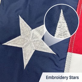 AMZFLAG Texas Flag 12x18 Inch Embroidered TX State Small Texas Flag for Boat with 2 Brass Grommets