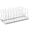 SIMPLE HOUSEWARE Expandable Pan Organizer Rack, 10 Adjustable Compartments, White