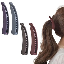 DHWEKU Pack of 4 Ponytail Hair Clips Colourful Banana Hair Clip Large Non-Slip Banana Clip Women for Women and Girls 4 Colours