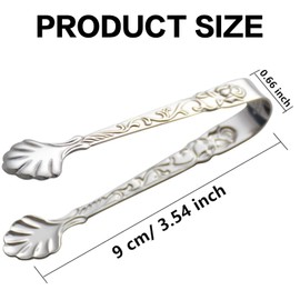 2 Pcs Stainless Steel Sugar Tongs Heat Resistant Appetizer Tongs Mini Serving Tongs U-Shaped Ice Tongs Kitchen Tongs for Tea Party Coffee Serving Food Cooking Salad Grilling