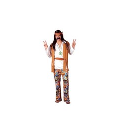 Party Occasion Adult Men's Woodstock Hippie Fancy Dress Costume (Small)