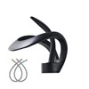 Black Bathroom Sink Faucet Waterfall Round Single Handle One Hole