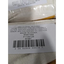 PIP Standard Weight, Canvas Back Chore Glove, Band Top Qty 144 Pairs Sz L M18BT