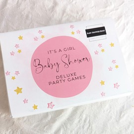 13 Baby Shower Games Girl, 10 Player Pack, include Baby Predictions, Dirty Nappy Game, Pink (Baby Girl)