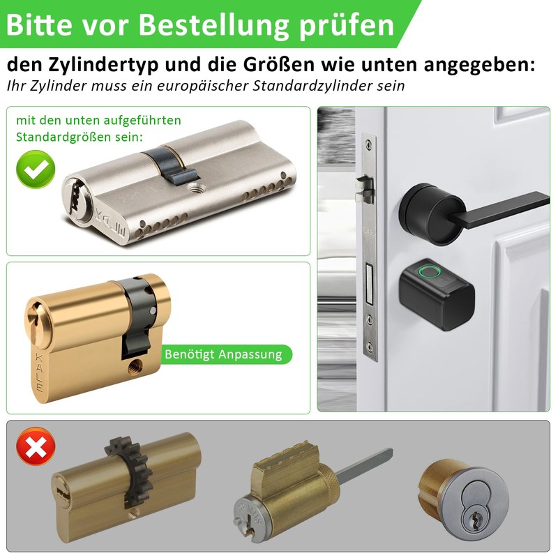 FITNATE Fingerprint Smart Lock, Electronic Door Lock, Front Door Lock,