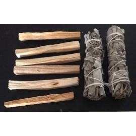 ecuador florida 6 Palo Santo Wood & 2 White Sage Smudge Sticks: Cleansing Negativity Removal