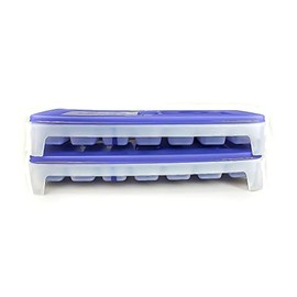 TUPPERWARE Ice Cube Freezer Container with Lid Purple Blue (2) 30834