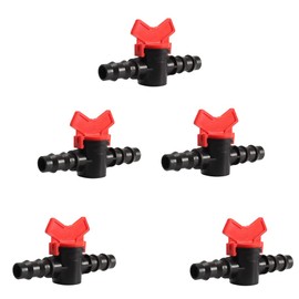 5Pcs Valve Regulators Plastic Drip Irrigation Switch Valves Straight Hose Stop Valves Hose Connectors Barbed Valves Drip Irrigation Tubing Valves for Garden