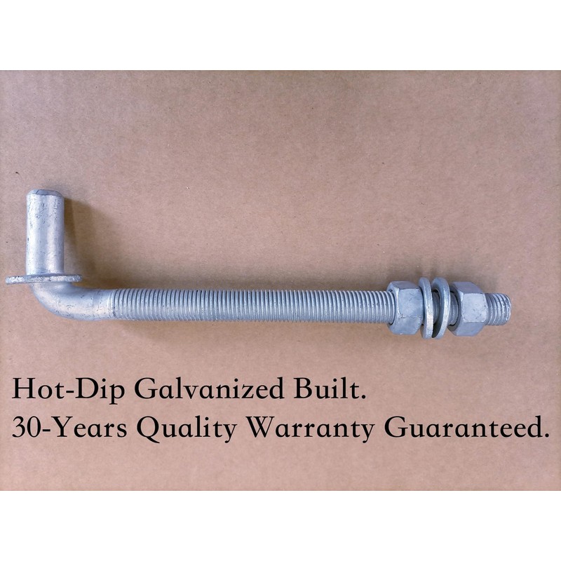 J-Bolt Gate Hinge, Hot-dip Galvanized J Bolt with 5/8" Gate