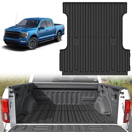 Nilight Trunk Bed Mat for 2015-2024 Ford F150 5.5 Ft Accessories, TPE Heavy Duty, All Weather Pickup Car TPE Bed Liner, Black