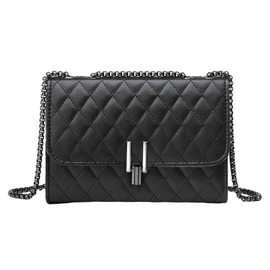 SLOW & MELLOW Women's Shoulder Bag, Compact, Leather-Style, Quilting, Mini, Crossbody Hanging, Elegant, Casual, Elegant, 3 Colors.., Black