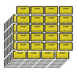 Legal Exhibit Stickers 1.65 X 1 Inches Yellow Color-Coded Exhibit Labels Blank File Folder Label Tabs for Offices Courts Legal Documents Report Dividers 600 Pcs