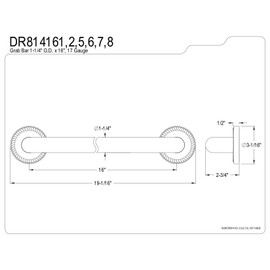 Kingston Brass DR814165 Designer Trimscape Laurel Decor 16-Inch Grab Bar with 1.25-Inch Outer Diameter, Oil Rubbed Bronze