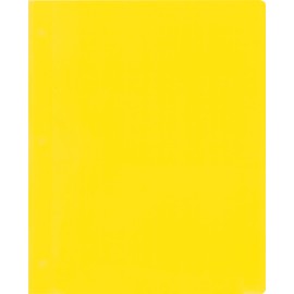 Lion 2-Pocket Plastic Folder with Fasteners, 4 Pack, Yellow (92310-YW-4P)