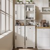 ChooChoo Farmhouse Storage Cabinet, Tall Bathroom Storage Cabinet with Door&Adjustable